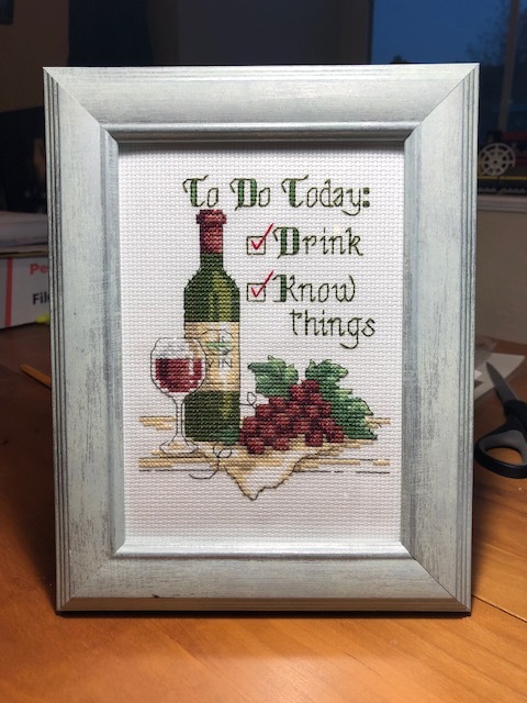 Finished: To Do Cross stitch finished project