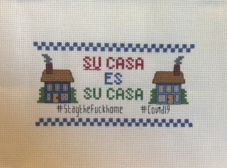 Cross stitch finished object "Su Casa"