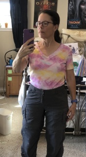 T-shirt front (tucked in) T-shirt, made by me, tucked in