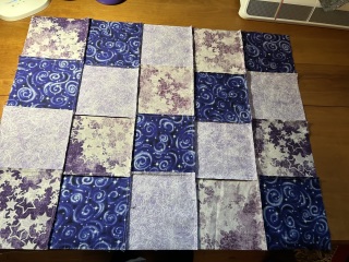 Practice quilt top, back view